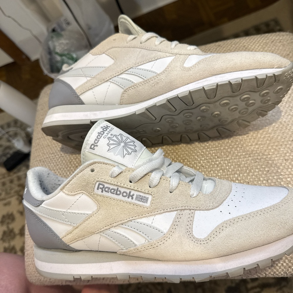 Reebok Classic Beige and White Sneakers